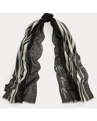 スカーフ LAUREN RALPH LAUREN STRP W LG W SCARF OBLONG (53300) Ralph Lauren Strp W Lg W Scarf Oblong in Gray | Lyst