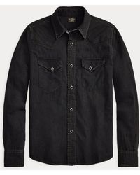 RRL - Embroidered Denim Western Shirt - Lyst