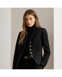 Ralph Lauren - Cropped Keperstof Jasje Met Fluweel - Lyst
