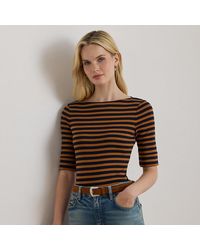 Ralph Lauren - Camiseta De Algodón Elástico Con Rayas - Lyst