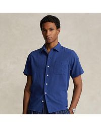 Polo Ralph Lauren - Camisa de manga corta de algodón y lino - Lyst