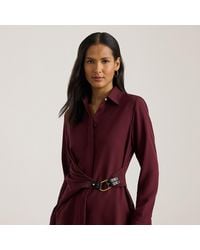 Ralph Lauren - Buckle-Trim Georgette Blouse - Lyst