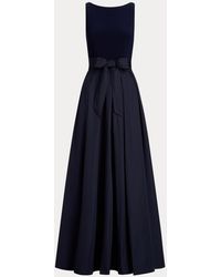 Ralph Lauren Ärmelloses Abendkleid aus Taft - Blau