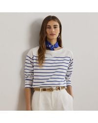 Ralph Lauren - Gestreiftes Top Mit U-Boot-Ausschnitt - Lyst
