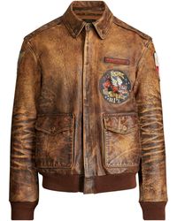 polo leather bomber jacket