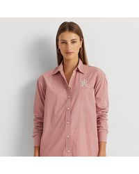 Lauren by Ralph Lauren - Striped Cotton Broadcloth Shirt - Lyst