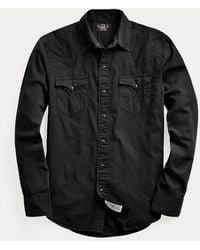 RRL - Slim Fit Twill Western Shirt - Lyst