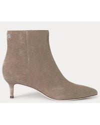 Ralph Lauren - Ralph Lauren Mckay Suede Bootie Heel - Lyst