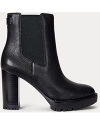 Ralph Lauren - Stivaletti Layne in pelle martellata - Lyst