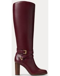Ralph Lauren - Ralph Lauren Collins Calfskin Tall Boot Heel - Lyst