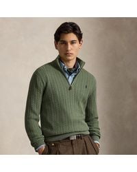 Polo Ralph Lauren - Cable-Knit Cotton Mockneck Jumper - Lyst