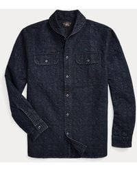 RRL - Indigo Jacquard Workshirt - Lyst