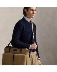 Polo Ralph Lauren - Leather-Trim Canvas Commuter Bag - Lyst