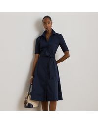 Ralph Lauren - Belted Cotton-Blend Shirtdress - Lyst