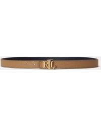 Ralph Lauren - Logo Reversible Skinny Leather Belt - Lyst