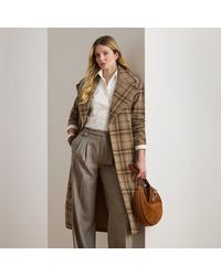 Ralph Lauren - Plaid Wool-Blend Twill Wrap Coat - Lyst