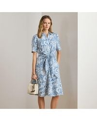 Ralph Lauren - Paisley Tie-Front Linen Shirt Dress - Lyst