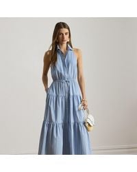 Ralph Lauren - Gestreepte Poplin Overhemdjurk - Lyst