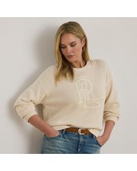 Ralph Lauren - Ralph Lauren Embroidered-Logo Combed Cotton Sweater - Lyst