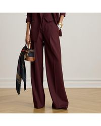 Ralph Lauren - Wool-Blend Twill Wide-Leg Trousers - Lyst