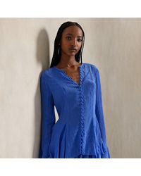 Polo Ralph Lauren - Crinkled Button-Front Top - Lyst