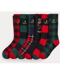 Polo Ralph Lauren - Polo Bear Cotton-Blend Crew Sock 6-Pack - Lyst