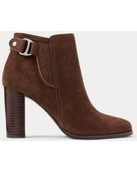 Ralph Lauren - Tasha Suede Bootie Heel - Lyst
