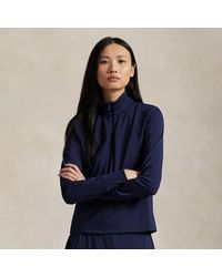Ralph Lauren - Ralph Lauren Eyelet-Panel Interlock Quarter-Zip - Lyst