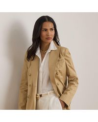 Ralph Lauren - Double-Breasted Cotton Twill Blazer - Lyst