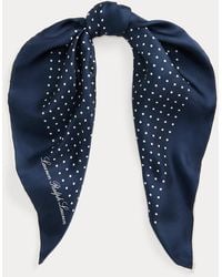 Ralph Lauren - Polka-Dot Silk Twill Square Scarf - Lyst