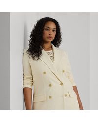 Ralph Lauren - Curve - Double-breasted Wool Crepe Blazer - Lyst