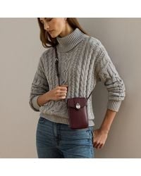 Ralph Lauren - Umhänge-Techniktasche Tanner Aus Leder - Lyst
