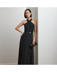 Ralph Lauren - Vestido De Georgette Con Cuello Halter - Lyst