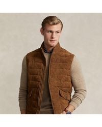 Polo Ralph Lauren - Quilted Suede Gilet - Lyst