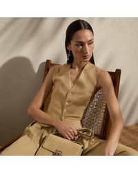 Ralph Lauren - Ralph Lauren Jaiden Silk-Linen Twill Vest - Lyst