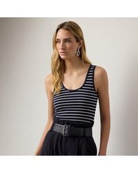Ralph Lauren - Ellis Rib-Knit Striped Tank Top - Lyst