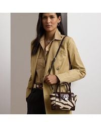 Ralph Lauren - Ralph Lauren Zebra-Print Canvas Small Tanner Satchel - Lyst