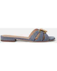 Ralph Lauren - Blaike Washed Denim Slide Sandal - Lyst
