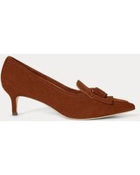 Ralph Lauren - Adrienne Suede Kiltie Pump - Lyst