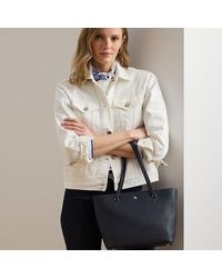 Ralph Lauren - Karly Medium Gearceerd Leren Draagtas - Lyst