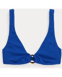 Polo Ralph Lauren Gerippte Hipster-Bikinihose - Blau