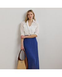 Ralph Lauren - Ralph Lauren Pointelle-Knit Linen-Blend Sweater Skirt - Lyst