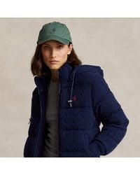 Polo Ralph Lauren - Cable-knit Hooded Down Coat - Lyst
