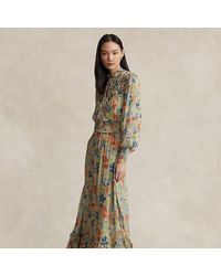 Polo Ralph Lauren - Floral Crinkled Georgette Dress - Lyst