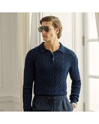 Ralph Lauren - Ralph Lauren Cable-Knit Cotton-Silk Sweater - Lyst