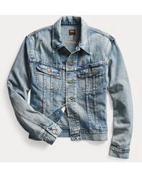 RRL - Indigo Denim Leeland Truckerjack - Lyst