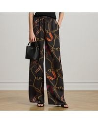 Ralph Lauren - Charmeuse Broek Met Wijde Pijp En Print - Lyst