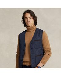 Polo Ralph Lauren - Suede-trim Quilted Gilet - Lyst
