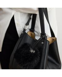 Ralph Lauren - Ciondolo da borsa in pelle e shearling - Lyst