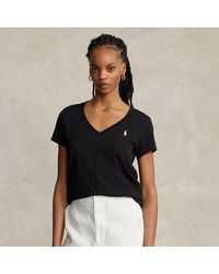 Polo Ralph Lauren - Baumwolljersey-T-Shirt mit V-Ausschnitt - Lyst